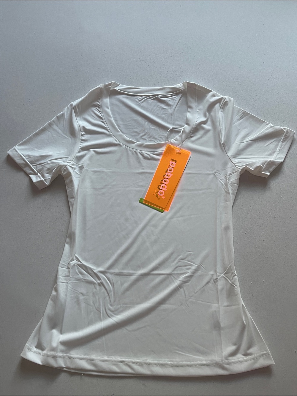 Ladies White Scoop Neck Short Sleeve Tee